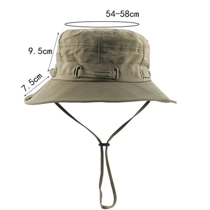 Lightweight Quick-Dry Fishing Bucket Hat With Strap
