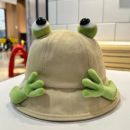 New Cute Big Eyes Frog Bucket Hats Outdoor