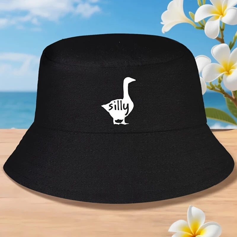 Funny Goose Graphic Retro Bucket Hat