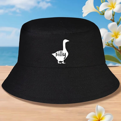 Funny Goose Graphic Retro Bucket Hat