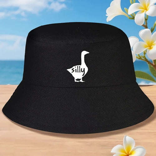 Funny Goose Graphic Retro Bucket Hat