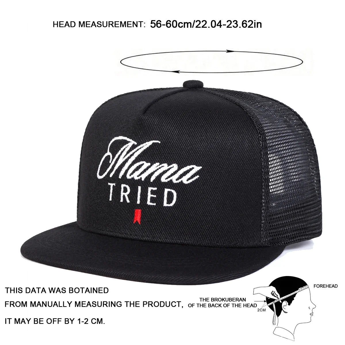 Unisex Mama Tried Embroidered Mesh Snapback Cap