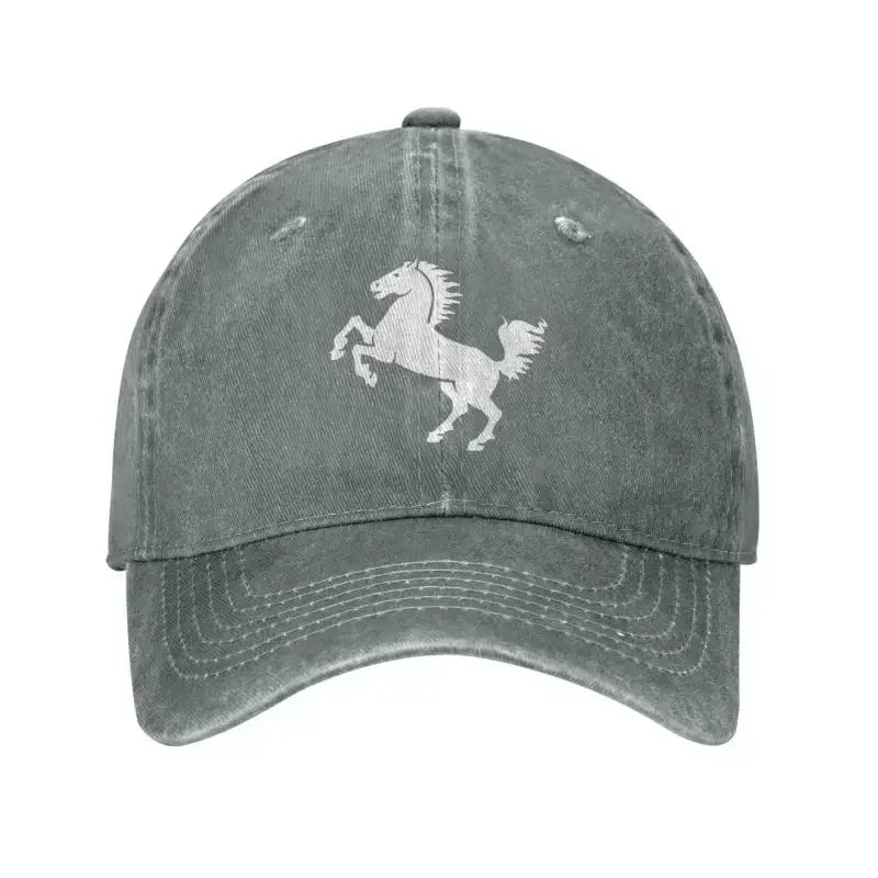 Punk White Horse Baseball Cap Unisex