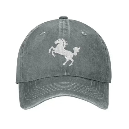 Punk White Horse Baseball Cap Unisex