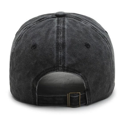 Black Dog Print Washed Baseball Cap