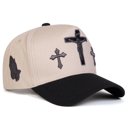 Cross Embroidery Adjustable Outdoor Baseball Cap