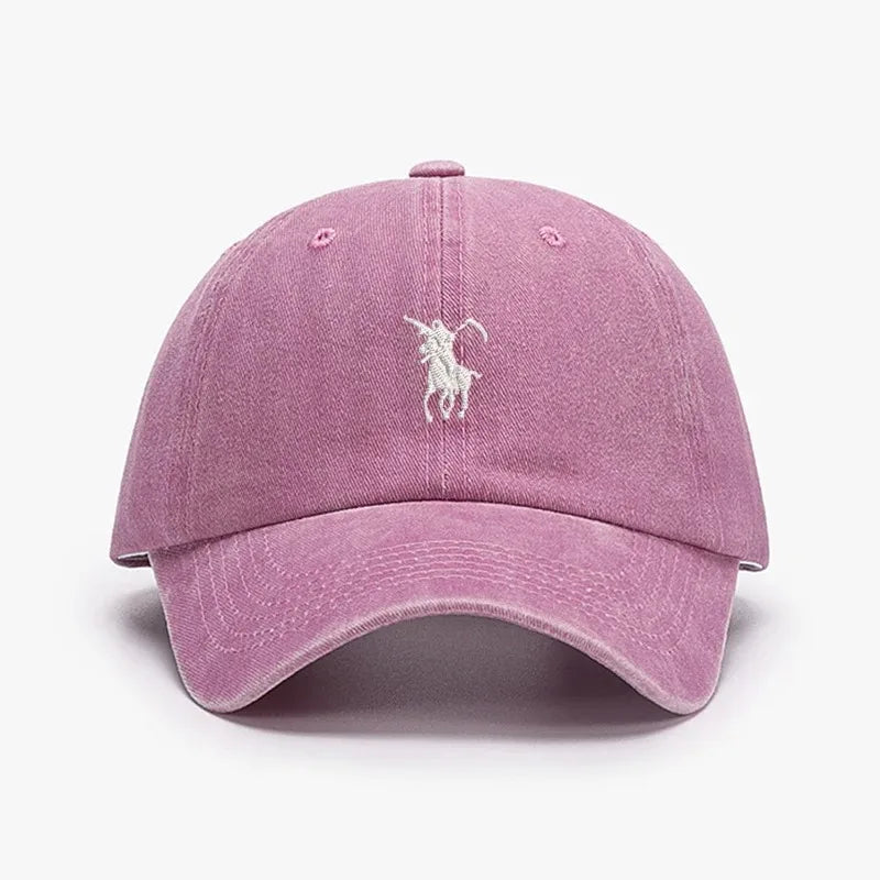 Vintage Embroidered Washed Cotton Baseball Cap