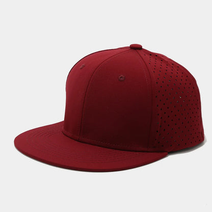 Full Closed Flat Brim Breathable Mesh Snapback Cap
