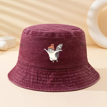 Fashion Squirrel Print Outdoor Bucket Hat