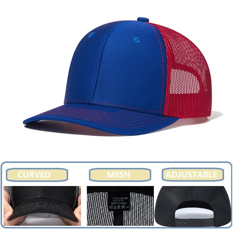Rivet Embellished Hip-Hop Mesh Visor Snapback Cap