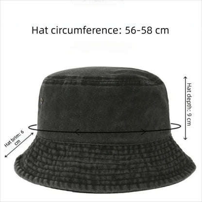 Fashion Summer Bucket Hat Hip Hop Washed Denim