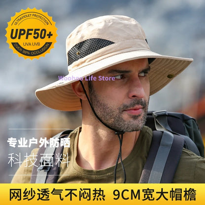 Anti-UV Mesh Wide Brim Outdoor Bucket Hat