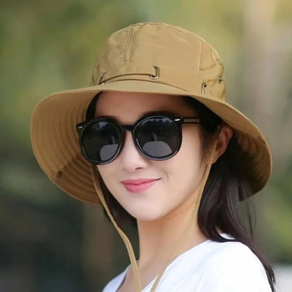 Foldable Reversible Wide Brim UV Protection Bucket Hat