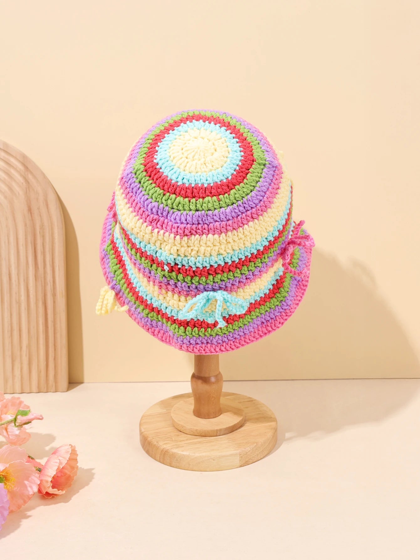 Vintage Striped Hand Woven Bohemian Bucket Hat