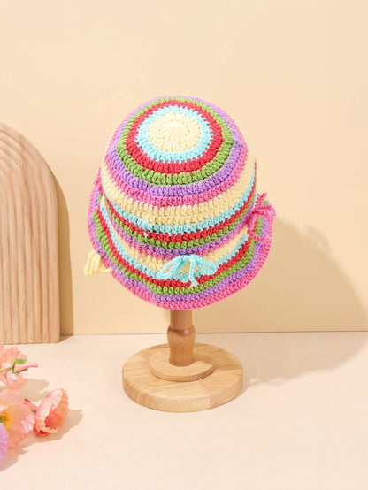 Vintage Striped Hand Woven Bohemian Bucket Hat