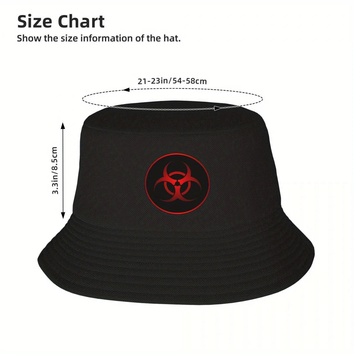 Red Biohazard Symbol Bucket Hat