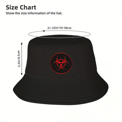 Red Biohazard Symbol Bucket Hat