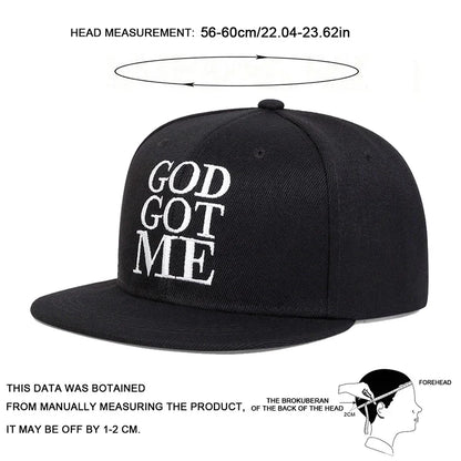 Unisex GOD GOT ME Embroidered Snapback Cap