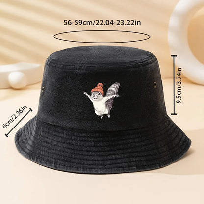 Fashion Squirrel Print Outdoor Bucket Hat