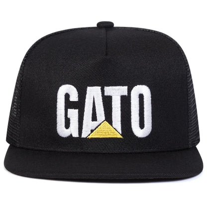 Gato Letter Embroidered Mesh Snapback Cap