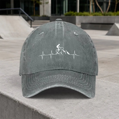 Vintage Mountain Bike Heartbeat Baseball Cap