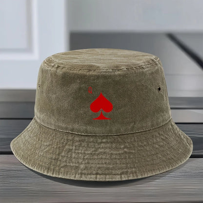 Vintage Washed Print Bucket Hat