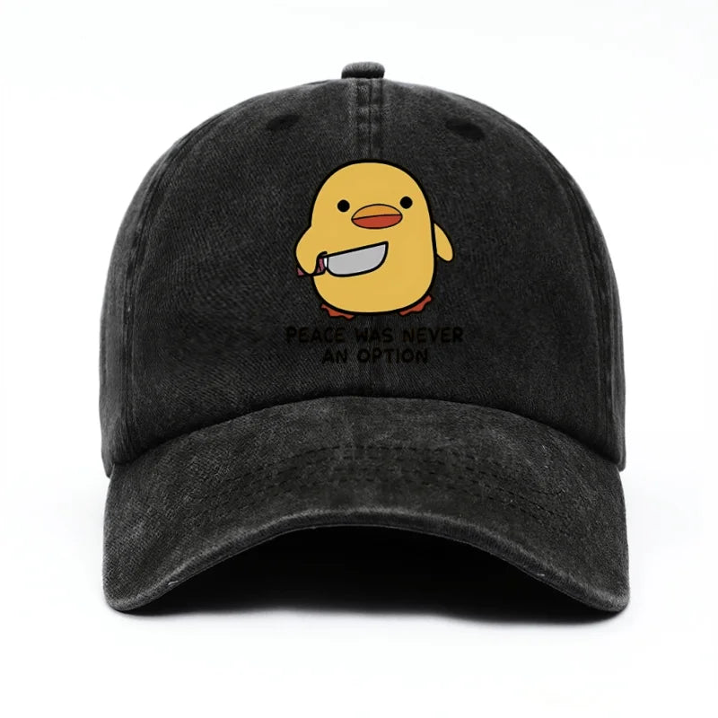 Yellow Duck Letter Print Baseball Cap