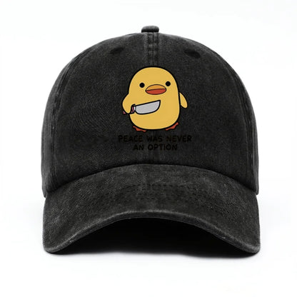 Yellow Duck Letter Print Baseball Cap