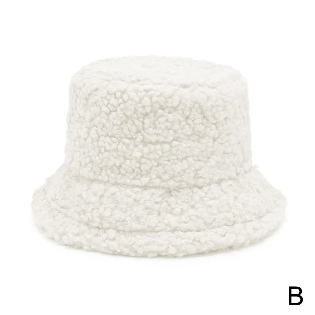 Winter Women Faux Fur Bucket Hat Outdoor Warm