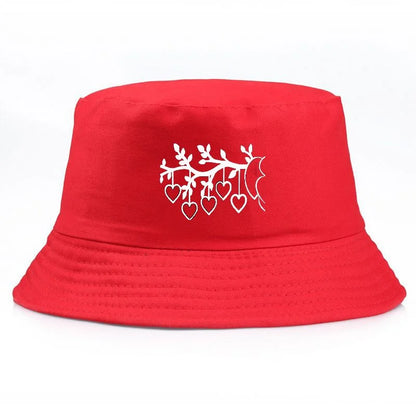 Y2K Vintage Heart Print Cotton Bucket Hat
