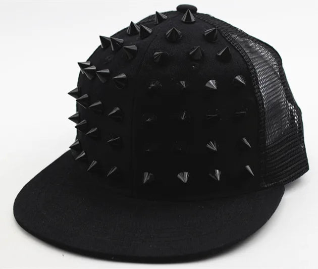 Men And Women's Rivet Flat Hat, Punk Rock, Hip Hop Stud Baseball Caps, Male, Female, Youth, Teenagers, Boys, Girls