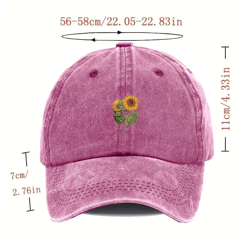 Trendy Sunflower Embroidery Baseball Cap