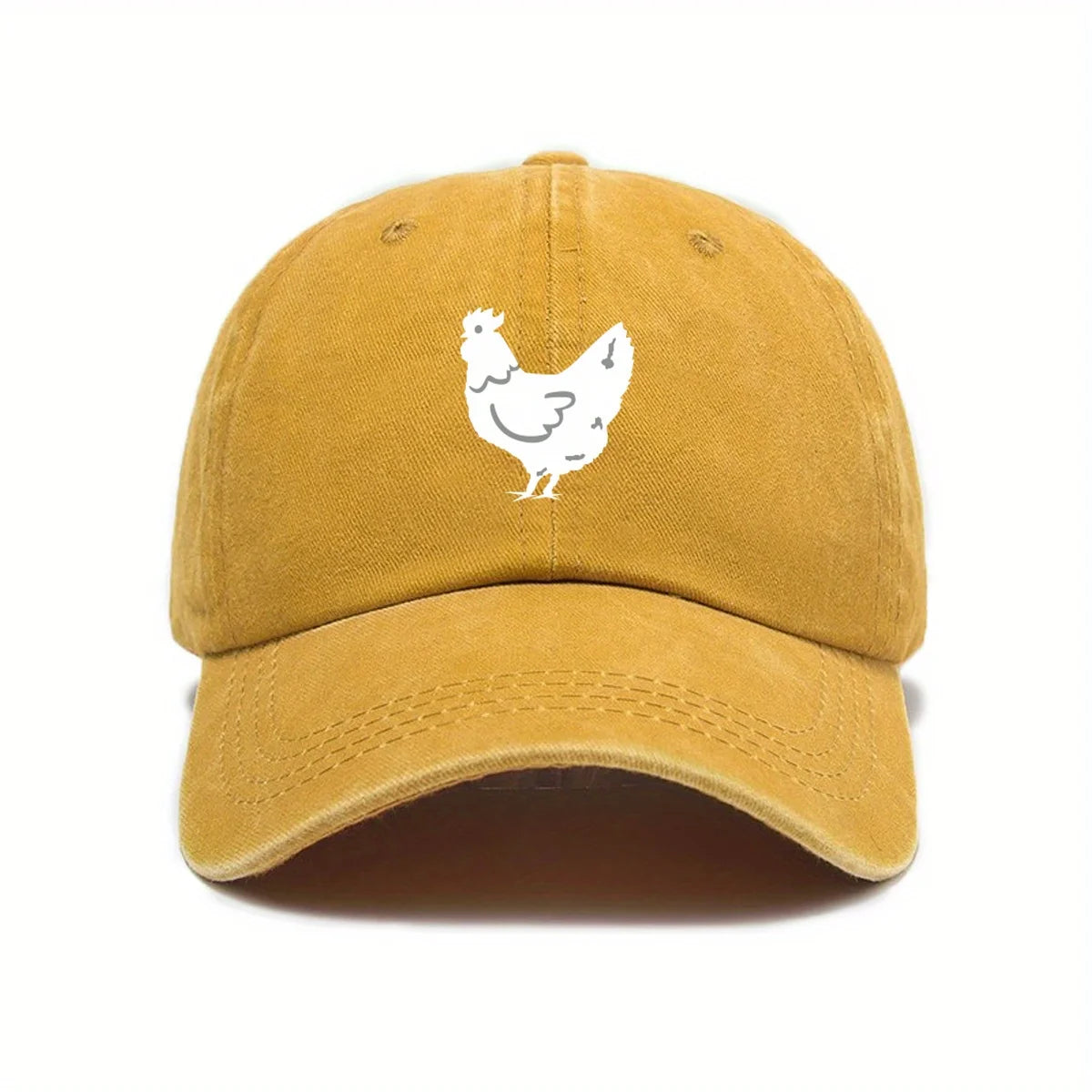 White Hen Print Casual Baseball Cap