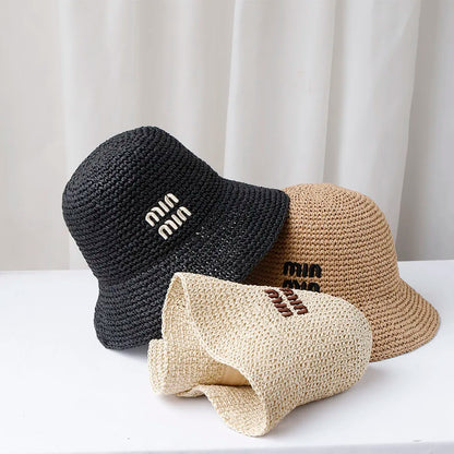 Handmade High Quality Letter Embroidery Sun Hat