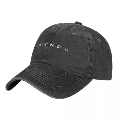 Vintage Friends Distressed Denim Baseball Cap Hat
