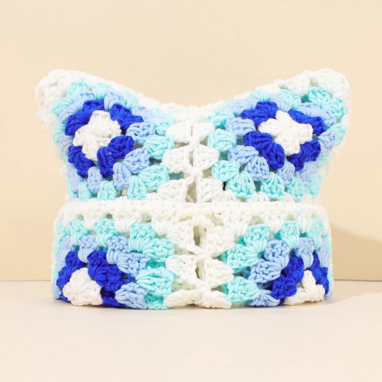 Cute Cat Ear Crochet Bucket Hat
