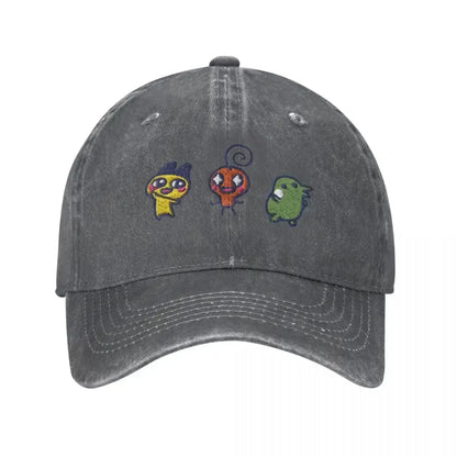 Vintage Tamagotchi Memetchi Mametchi Kuchipatchi Denim Baseball Cap