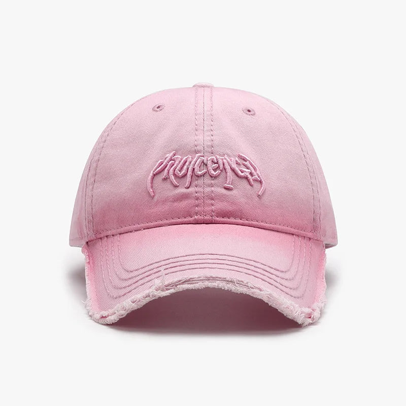 Letter Three Dimensional Embroidery Soft Top Rough Edge Men's Baseball Cap