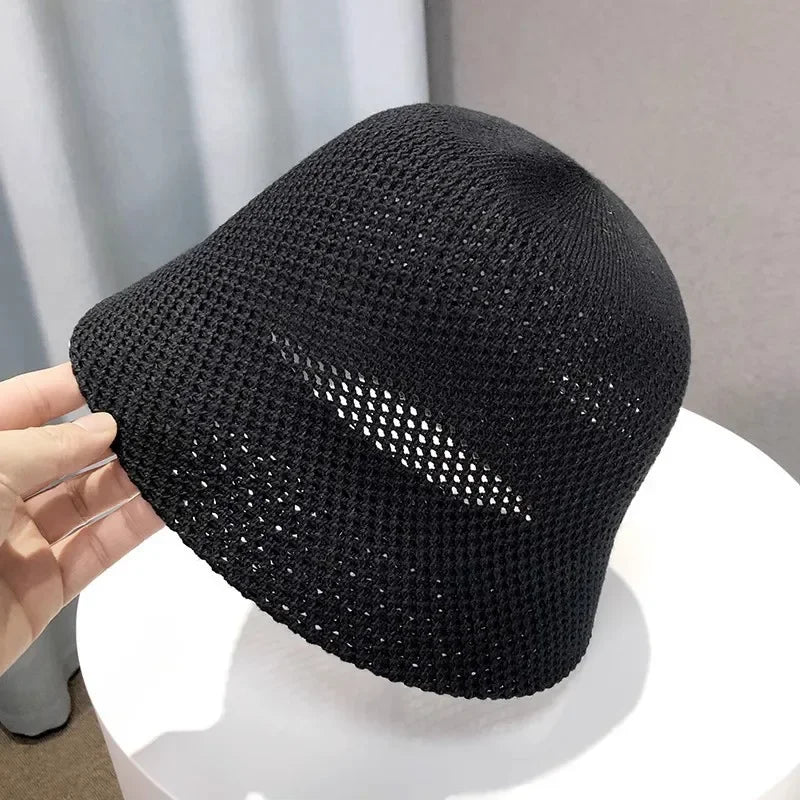 Hat Spring Summer Hollow Thin Folding Bucket Hat