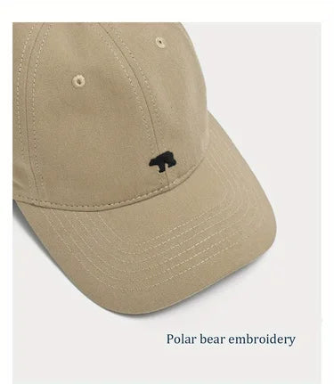 Stylish Bear Embroidered Baseball Cap Sun Protective