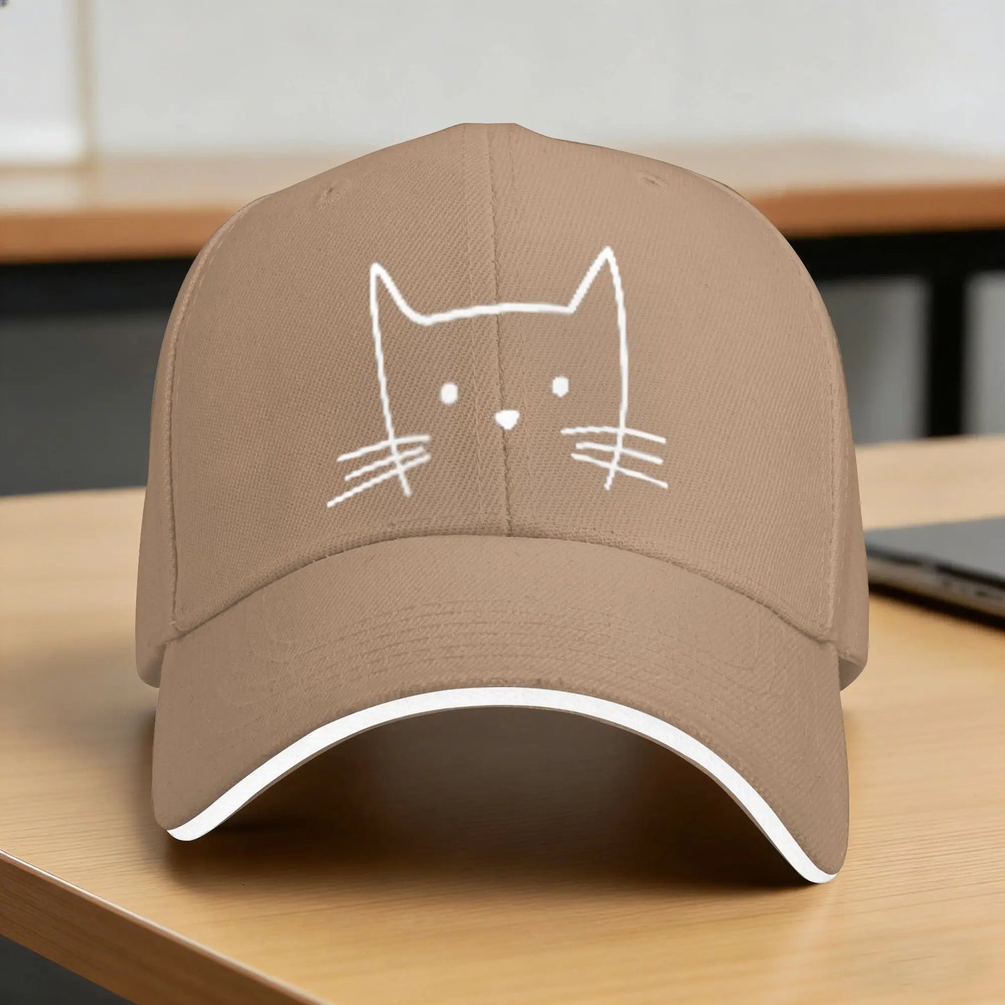 Summer Minimalist Cat Face Snapback Baseball Cap