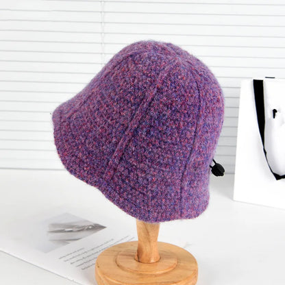 Women Adjustable Knitted Winter Bucket Hat