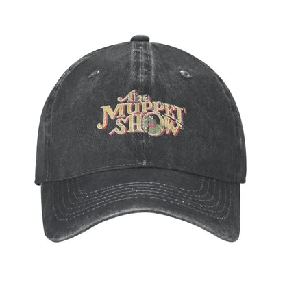 Vintage Frog Cartoon Distressed Denim Baseball Cap Hat