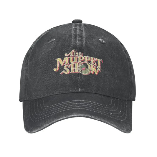 Vintage Frog Cartoon Distressed Denim Baseball Cap Hat