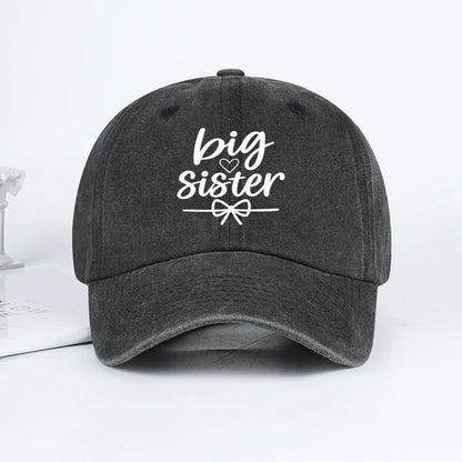 Big Sister Print Washed Baseball Cap Adjustable