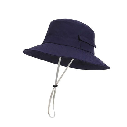 Nylon Drawstring Wide Brim Fishing Bucket Hat