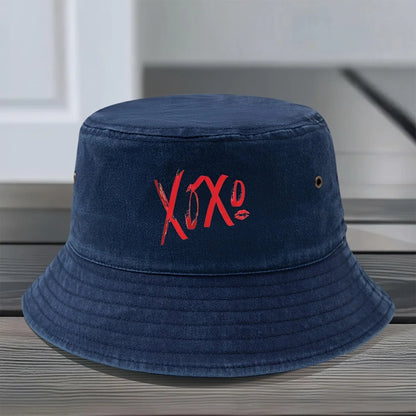Vintage Washed Iconic Print Bucket Hat