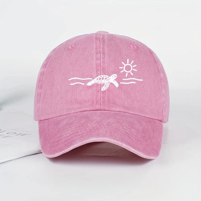 Turtle Sun Print Baseball Cap