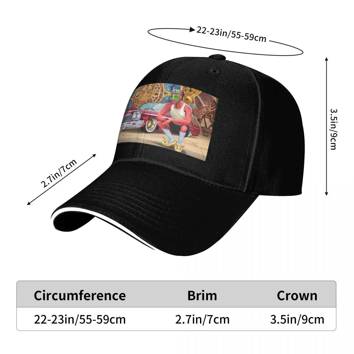 Masked Up Rows Posted Graphic Baseball Cap