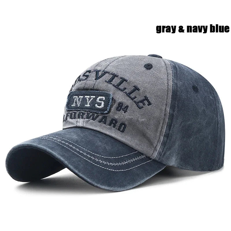 New Style Washed Old Letter Embroidered  Baseball Cap